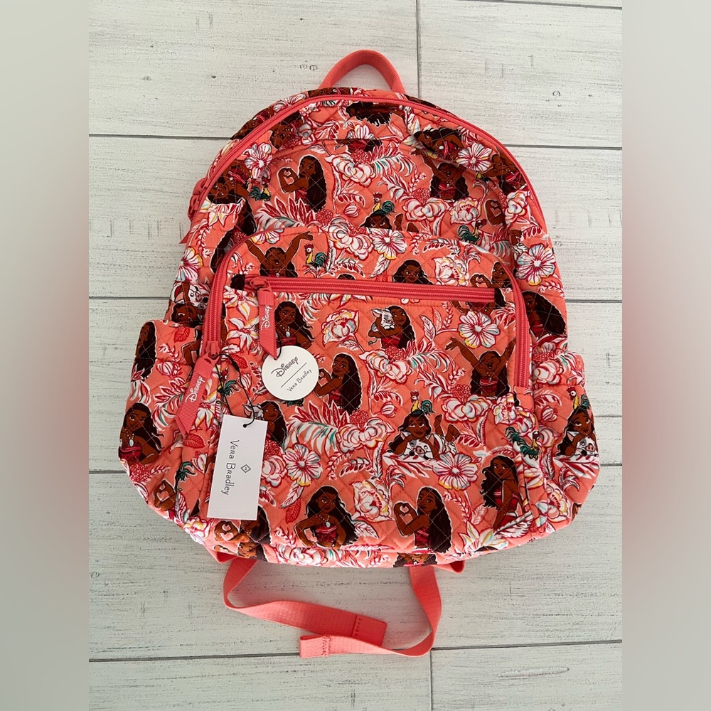 New Vera Bradley x Disney Campus Backpack Moana Adventure NWT in Cotton - Picture 2 of 15